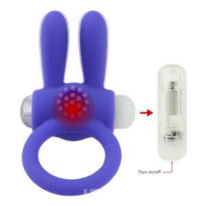 JP2016 Conejo vibrante ajustable para pene Anillo clítoris vibrador