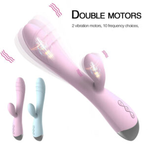 JP2008 Vibrador de conejo G Spot para estimulación del clítoris, estimulador de clítoris impermeable con 10 modos de vibración Motor dual silencioso para mujeres recargable