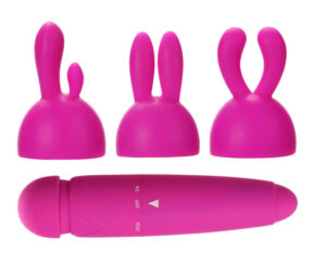 JP2015 Vibrador de conejo Triple, vibrador de clítoris de cabeza de conejito cambiable
